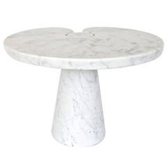 Angelo Mangiarotti Italian, Carrara Marble Low Side Table, Eros Series