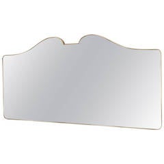 Italian Brass Framed Mirror with Double-Curve Topcoat