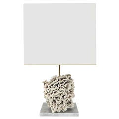 French Specimen Lamp with White Sea Coral