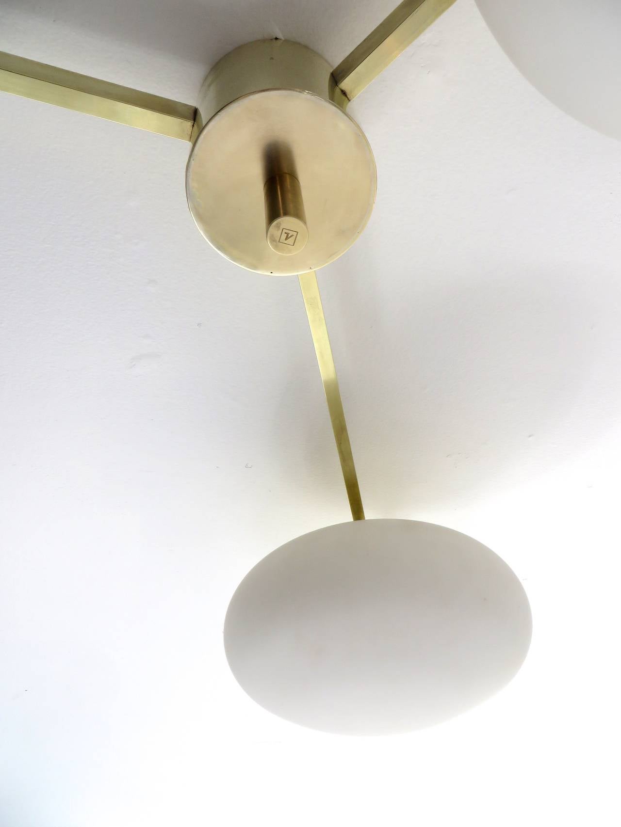 Italian Angelo Lelli Three-Arm Ceiling or Wall Light/Sconce for Arredoluce
