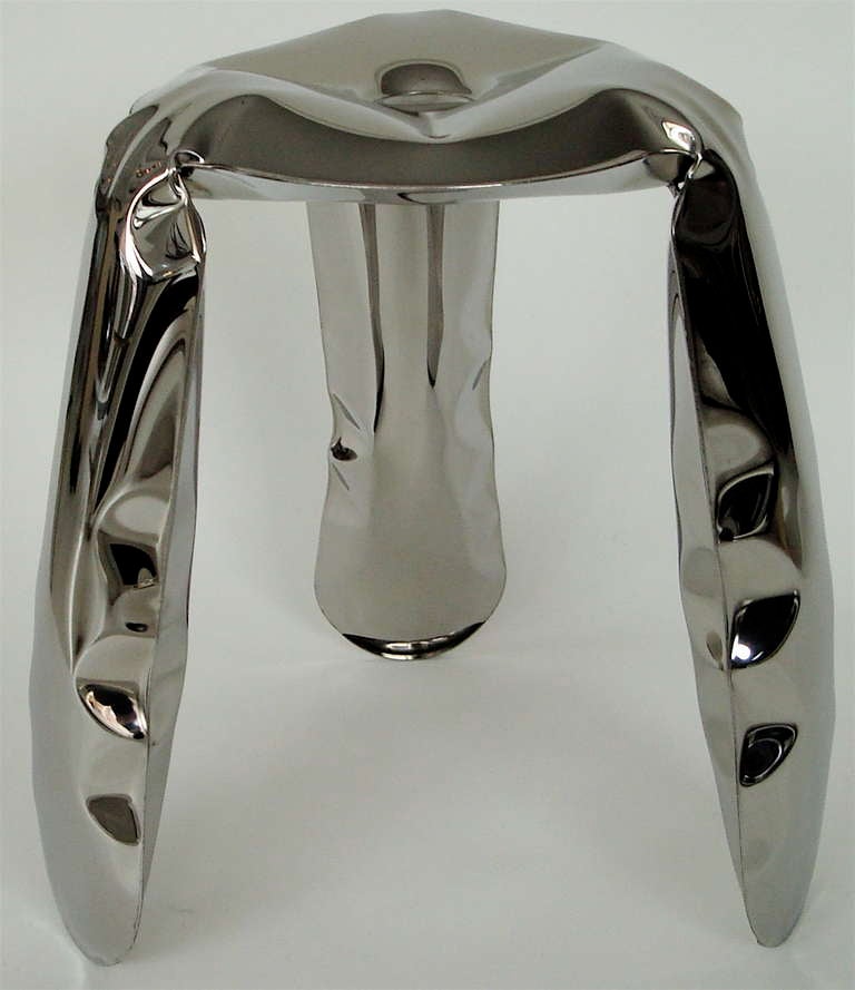 Contemporary Zieta Plopp Stool by Zieta Prozessdesign in Polished Stainless Steel
