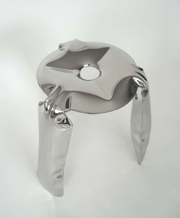Zieta Plopp Stool by Zieta Prozessdesign in Polished Stainless Steel 2