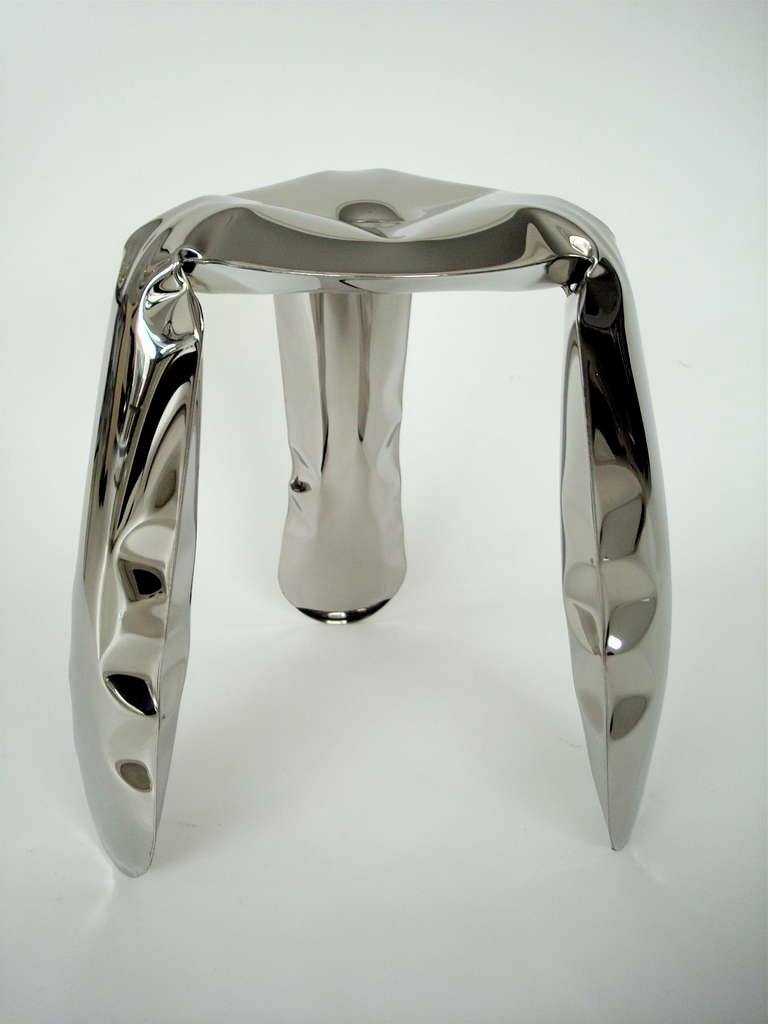 Zieta Plopp Stool by Zieta Prozessdesign in Polished Stainless Steel 3