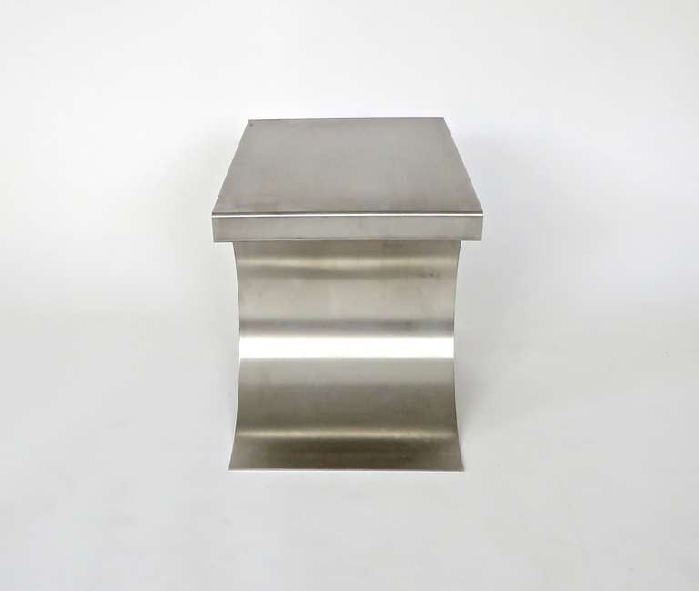 Single X Stool by French Designer Michel Boyer in Stainless Steel 5