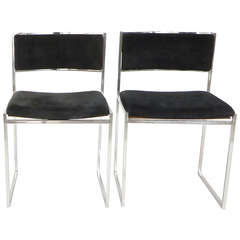 A Pair of Willy Rizzo Dining Chairs