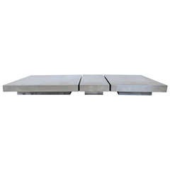 French Low Steel Coffee Table in Three Parts