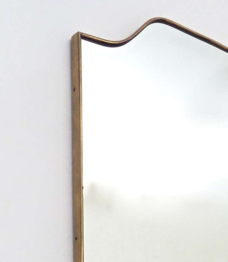 Mid-20th Century Modernist Italian Brass Framed MIrror