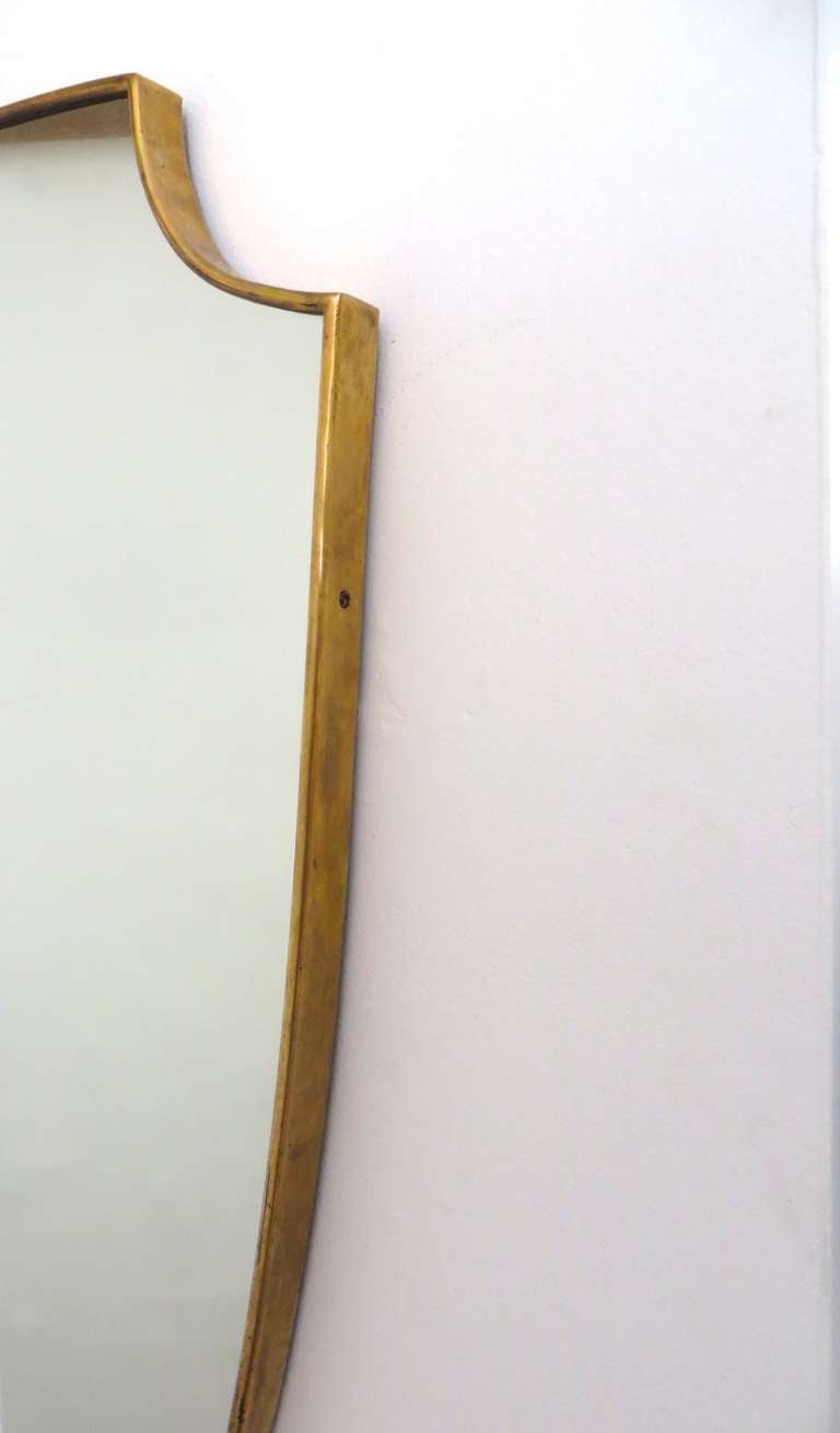 Italian Modernist Brass Framed MIrror 2