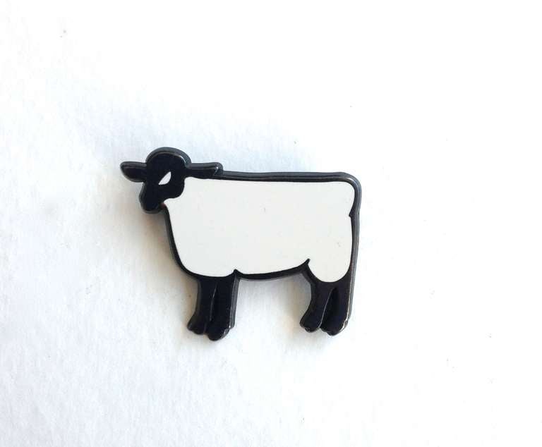French Artist Francois-Xavier Lalanne Mouton Brooch In Excellent Condition In Chicago, IL