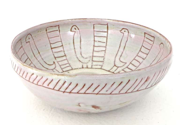 Mid-20th Century French Ceramic Bowl by Les Argonautes, Vallauris France
