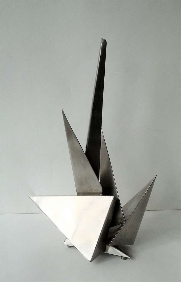 Stainless Steel Sculpture by French Artist Attributed to Rosette Bir