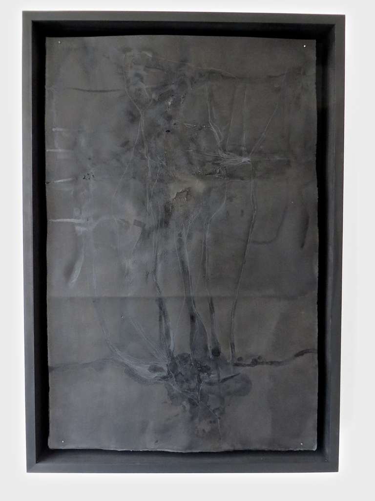 Black Burnt Ink Drawing on Paper by Lukas Machnik