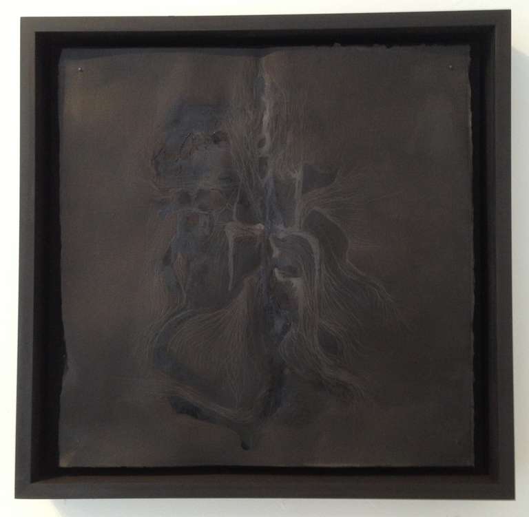 Black Burnt Ink Drawing on Paper by Lukas Machnik