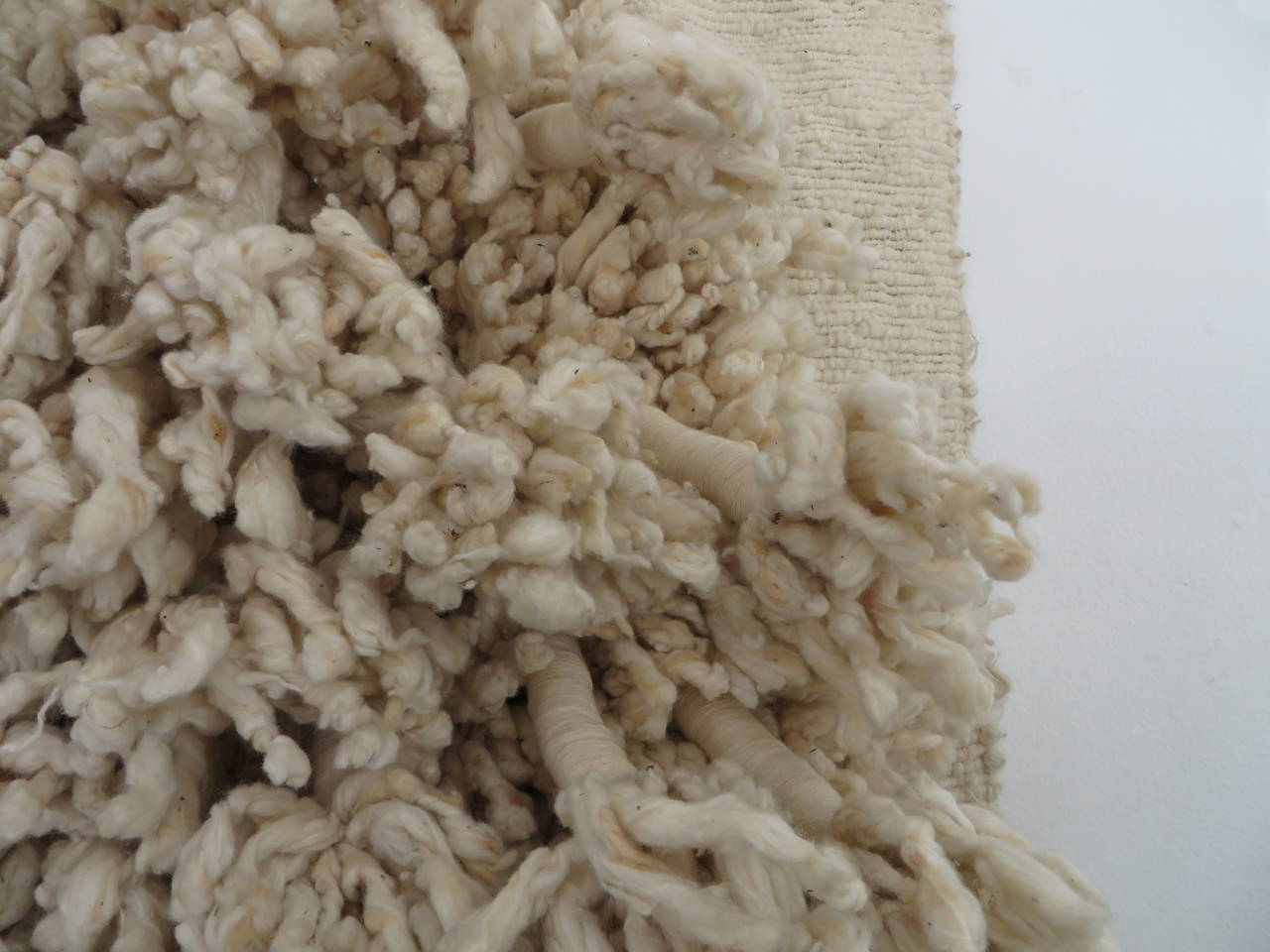 French Fiber Art Wool Hanging Wall Sculpture 1