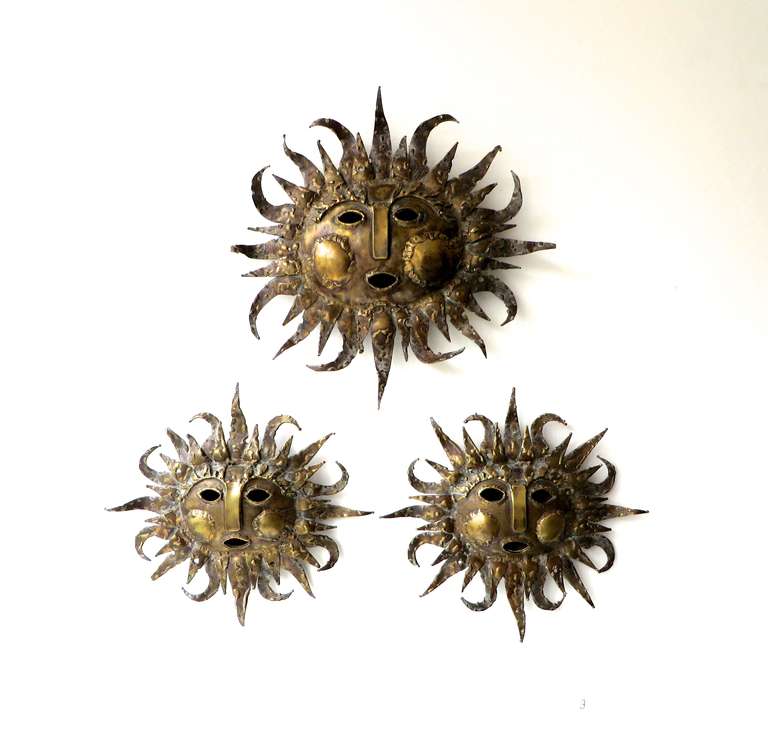 Surreal Brutalist Sun Sculptures in Brass and Bronze by Emaus