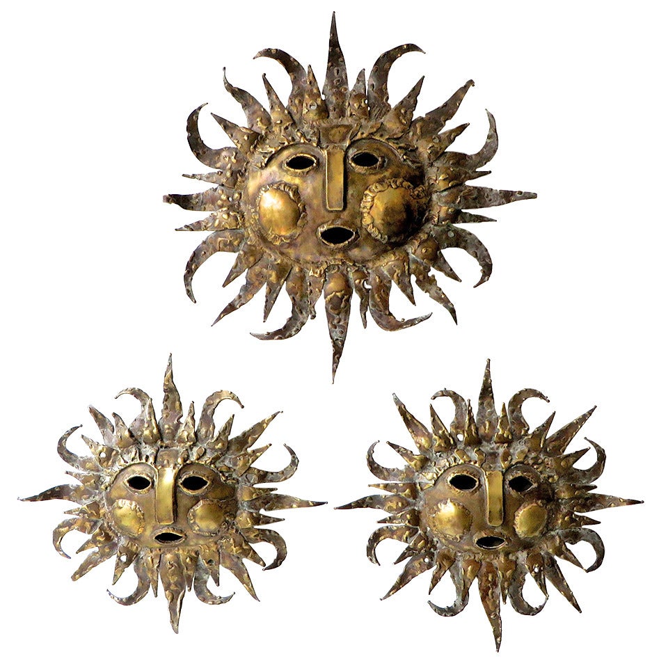 Surreal Brutalist Sun Sculptures in Brass and Bronze by Emaus