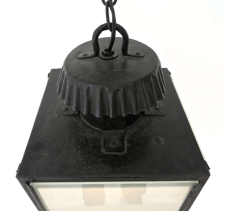 Black French Iron Lantern Form Chandelier 1