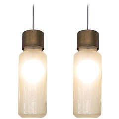 Luigi Caccia Dominioni Pair of Hanging Lights and Single Sconce for Azucena