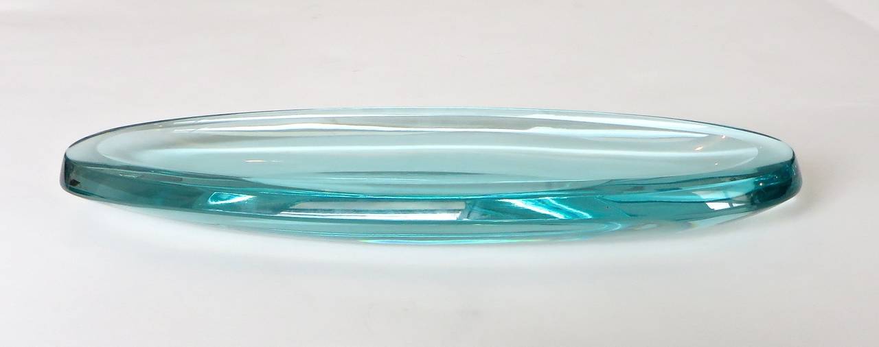 Minimalist Italian Glass Dish by Fontana Arte