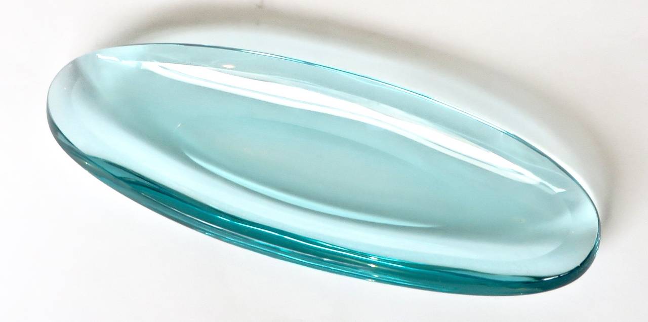 Cast Italian Glass Dish by Fontana Arte