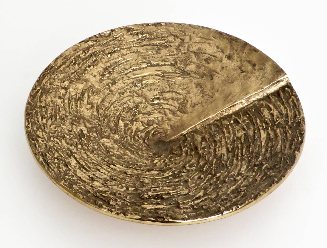 French Sculptural Gilded Bronze Dish or Plaque Signed Lamy