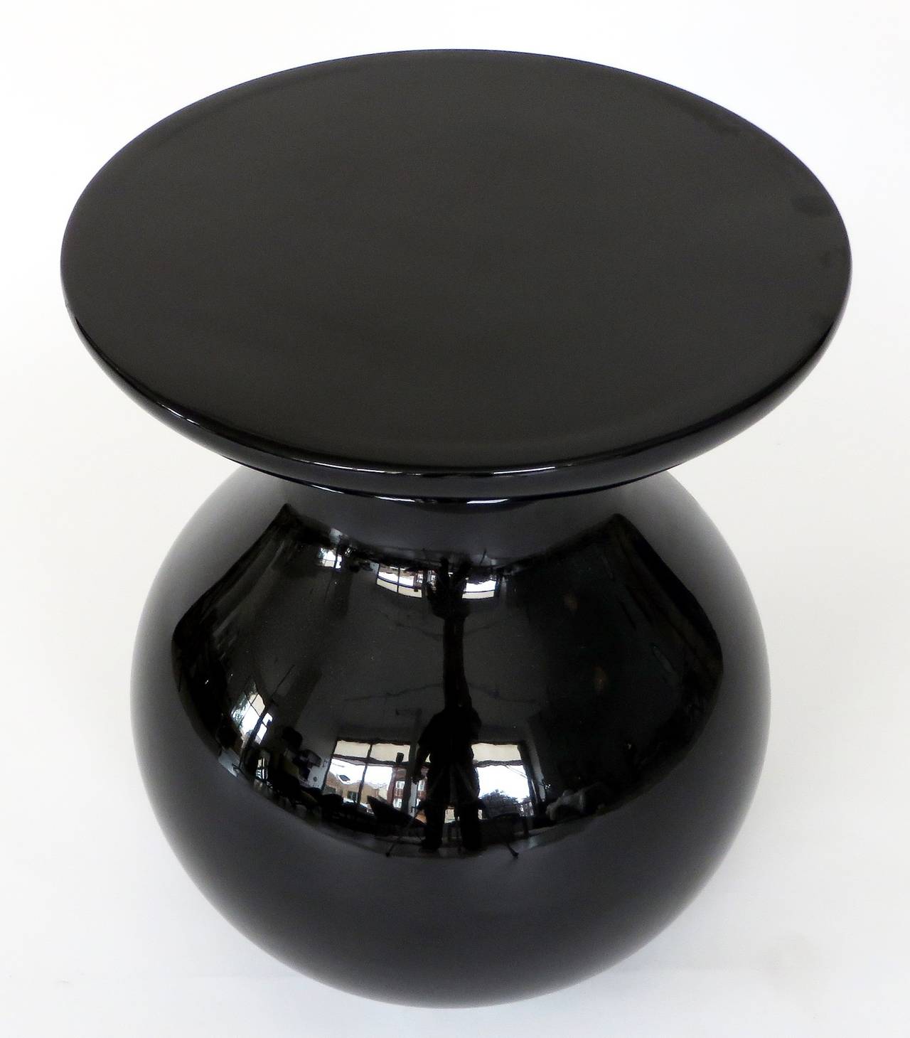 Modern Black Ceramic Side Table Solo by Garouste and Bonetti Signed BG