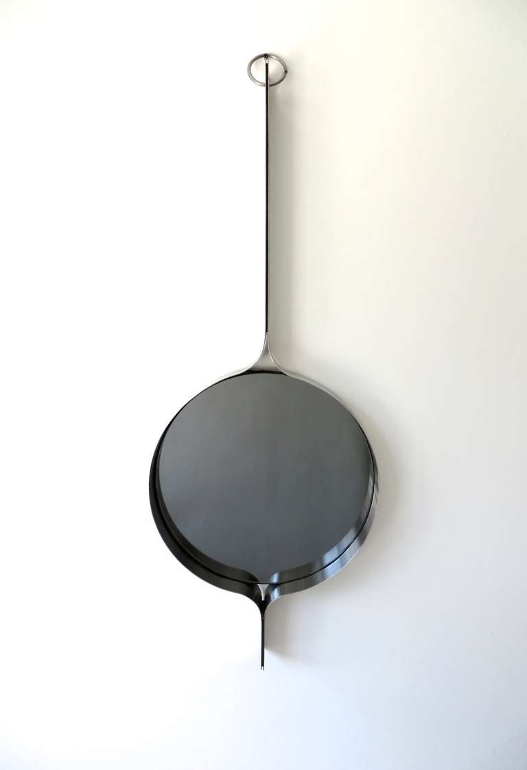 Französischer Edelstahlspiegel um 1970 von Michel Boyer