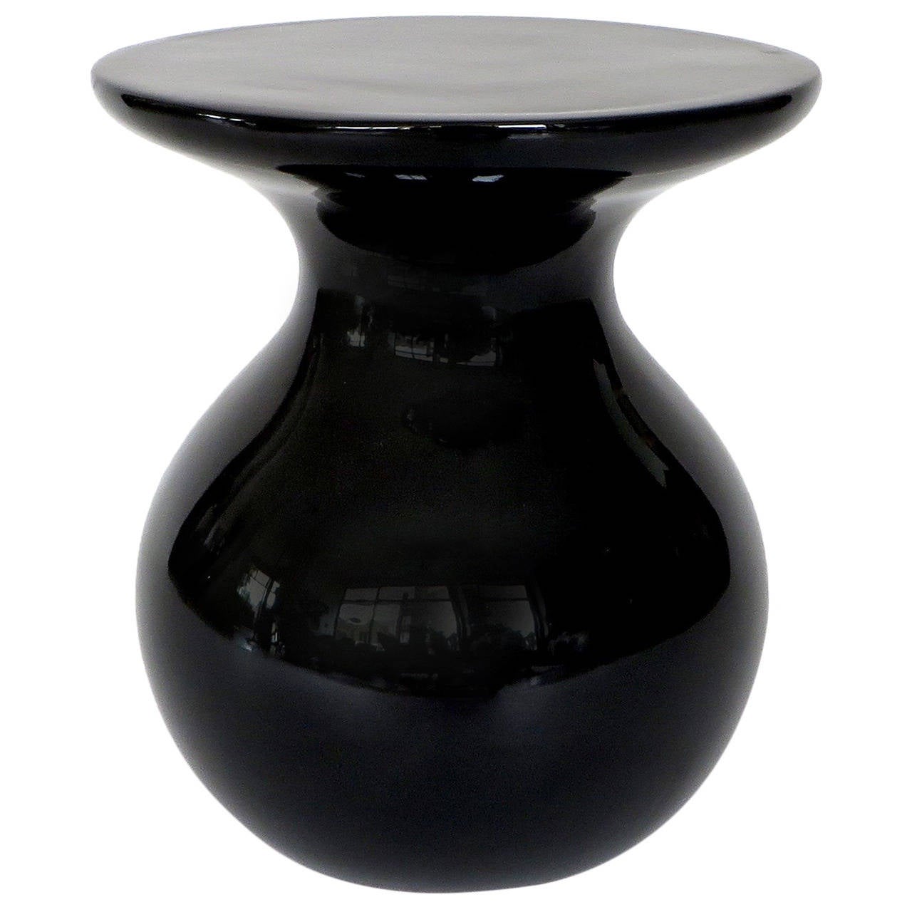 Black Ceramic Side Table Solo by Garouste and Bonetti Signed BG at 1stDibs