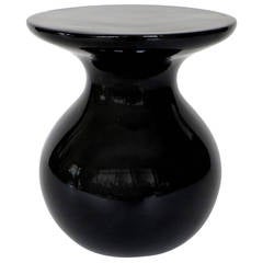 Black Ceramic Side Table Solo by Garouste and Bonetti Signed BG