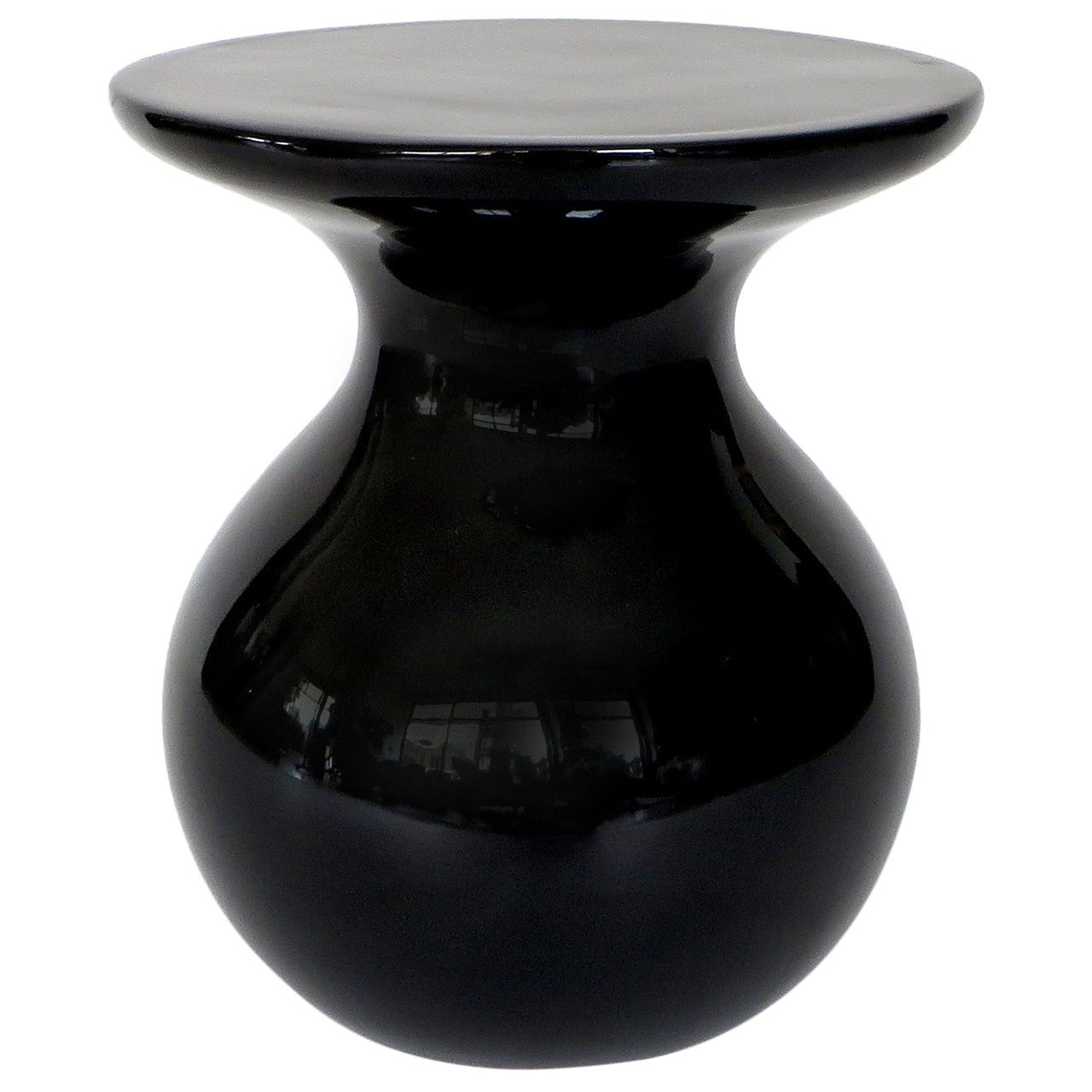 Black Ceramic Side Table Solo by Garouste and Bonetti Signed BG