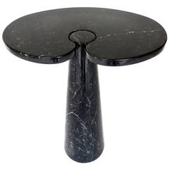 Italian Vintage Angelo Mangiarotti Tall Eros Side Table in Black Marquina Marble