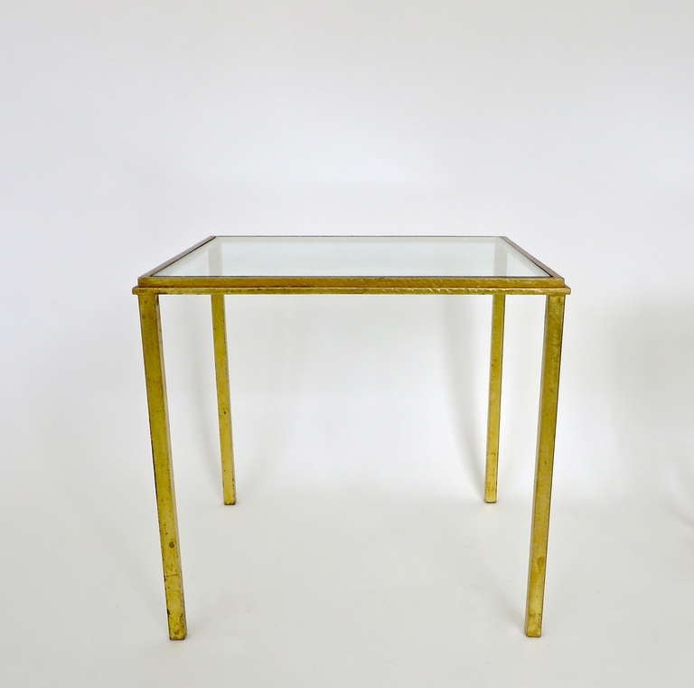 Mid-20th Century French Gilded Iron Nesting Table by Roger Thibier