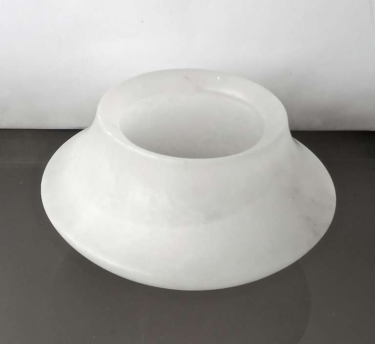 20th Century Italian, Carved Alabaster Bowl or Vase by Angelo Mangiarotti