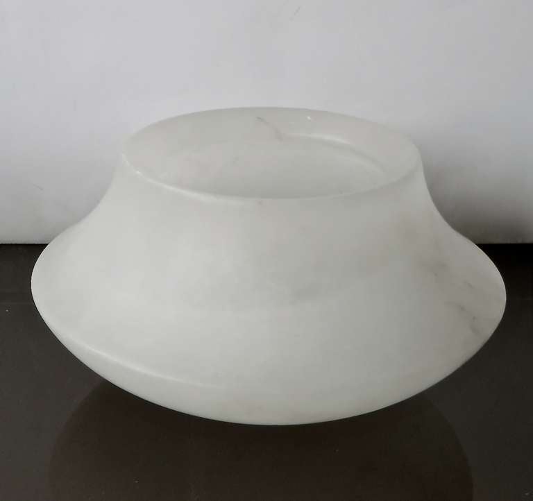 Italian, Carved Alabaster Bowl or Vase by Angelo Mangiarotti In Excellent Condition In Chicago, IL
