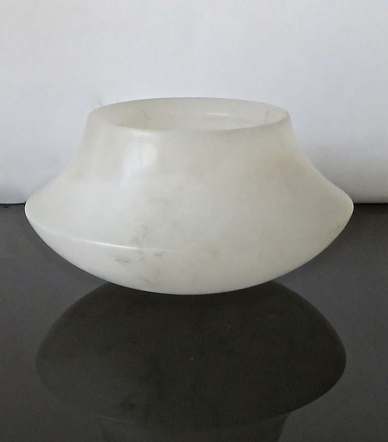 Minimalist Italian, Carved Alabaster Bowl or Vase by Angelo Mangiarotti