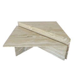 Italian, Two Part Travertine Coffee Table