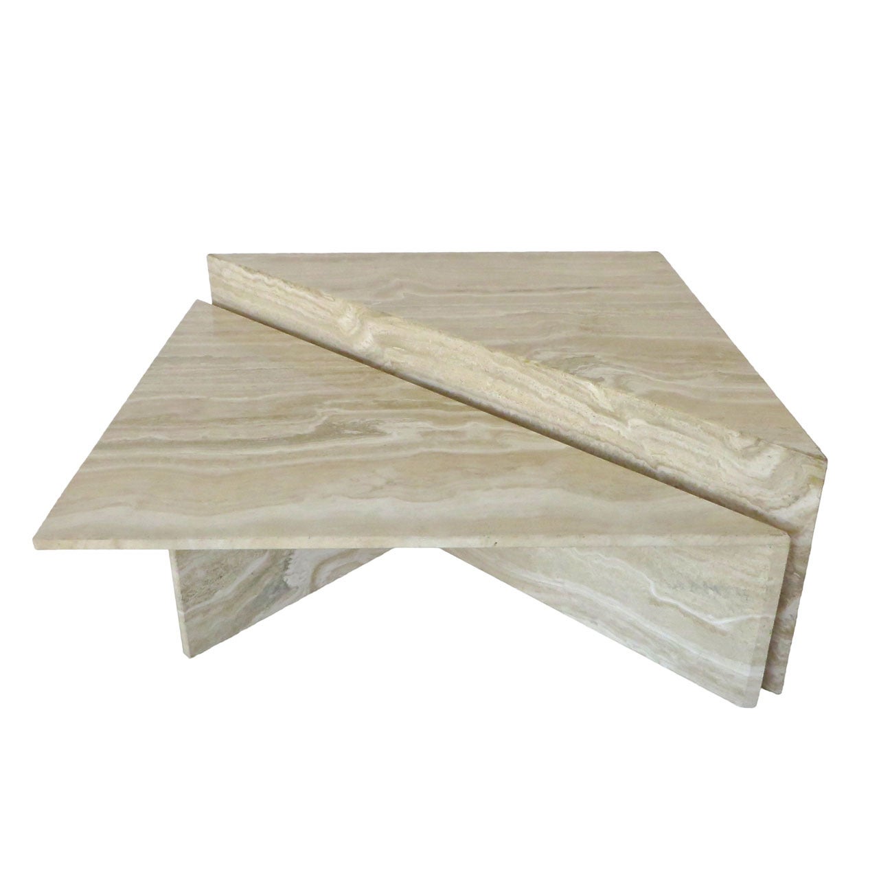 Italian, Two Part Travertine Coffee Table