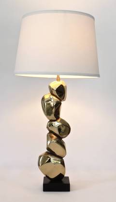 Pair of French Sculptural Bronze Table Lamps by Michel Jaubert