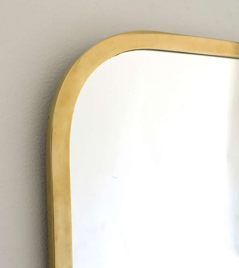 Italian Modern Brass Framed Mirror 1