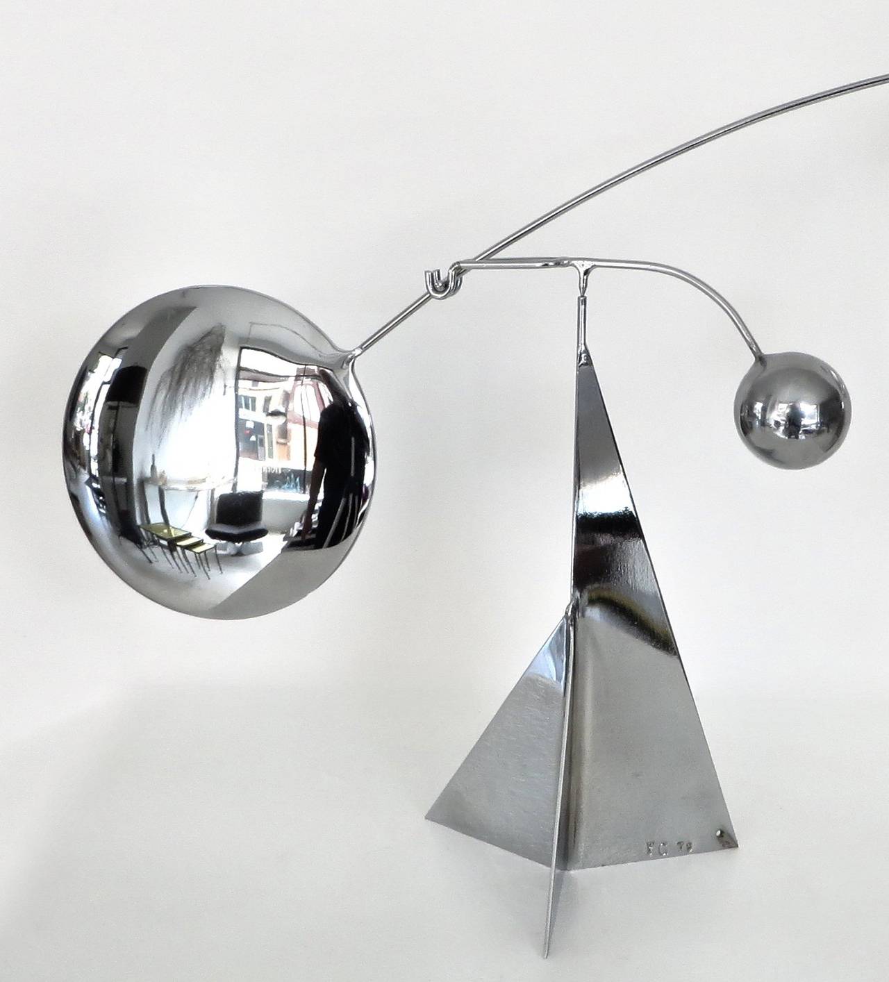 Kinetic Stabile Mobile Sculpture by Francois Collette, French, Signed and Dated 1