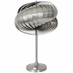 French Spiral, Stainless Steel Table Lamp by Henri Mathieu