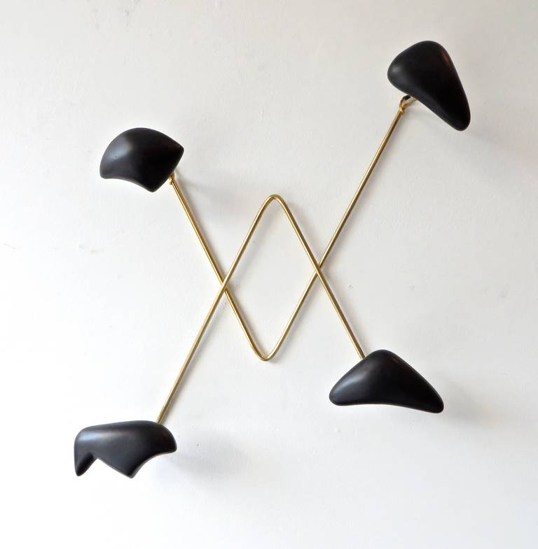 Mid-Century Modern Wall-Mounted Coat Rack by Georges Jouve and Asselbur