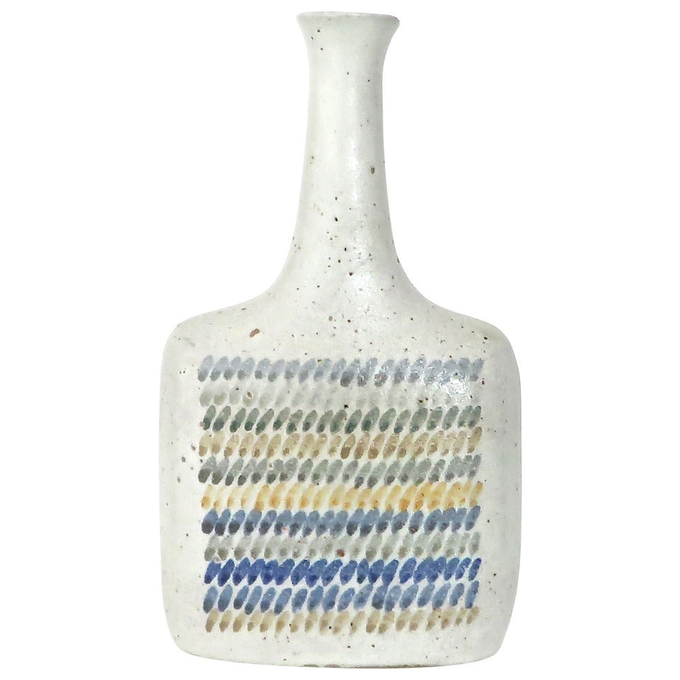 Italian Ceramic Bottle by Bruno Gambone