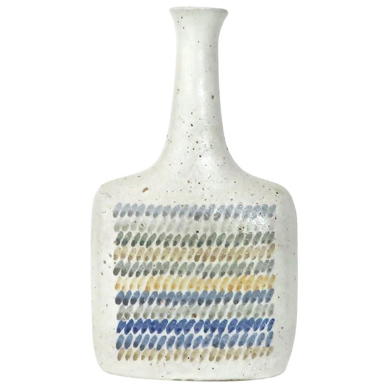 Italian Ceramic Bottle by Bruno Gambone For Sale