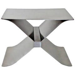 French Folded "X" Steel Table or Stool by Francois Monnet