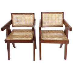 Pair of Office Dining Chairs by Pierre Jeanneret from Chandigarh