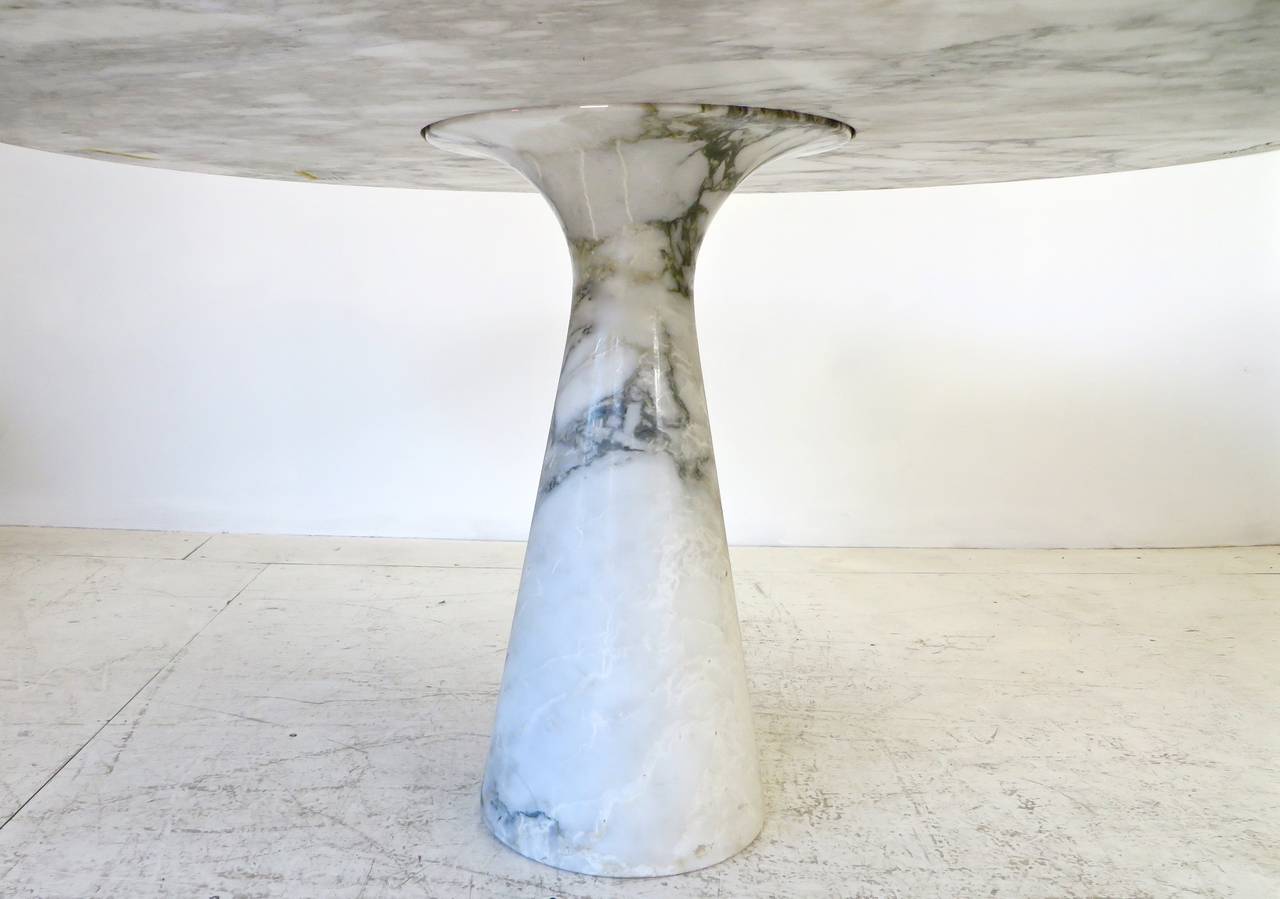 Italian Carrara Marble Dining Table by Angelo Mangiarotti