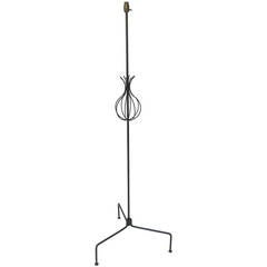 French Hand Wrought Iron Floor Lamp by Attributed to Rene Jean Caillette 2