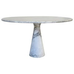Italian Carrara Marble Dining Table by Angelo Mangiarotti