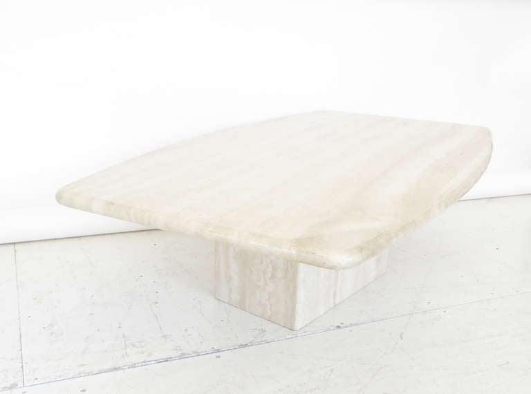 20th Century Italian Travertine Marble Coffee Table in Two Parts by Ello